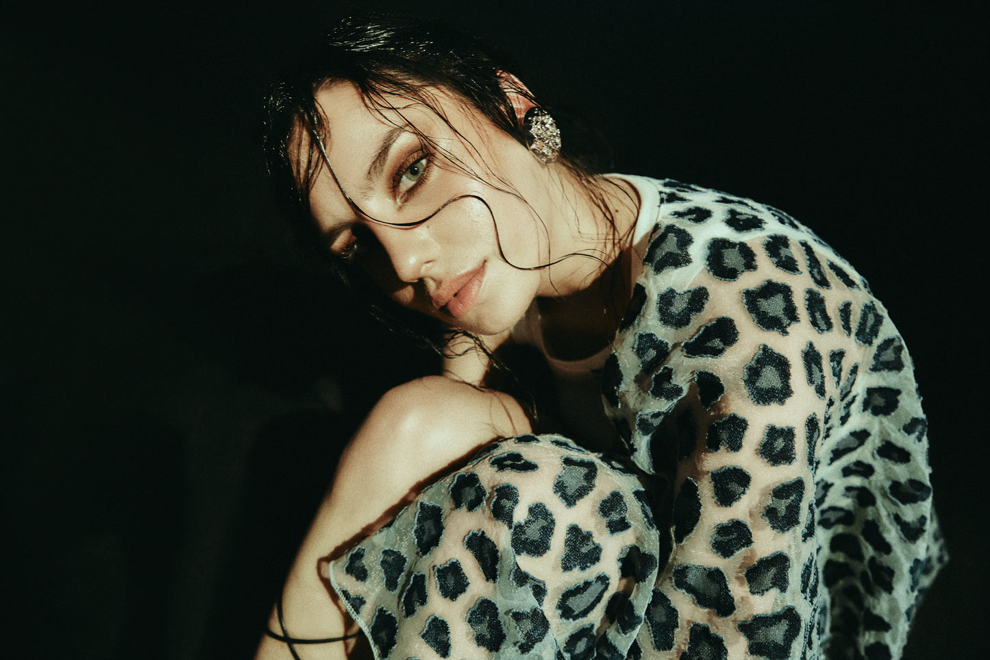 Leopard Cape Top