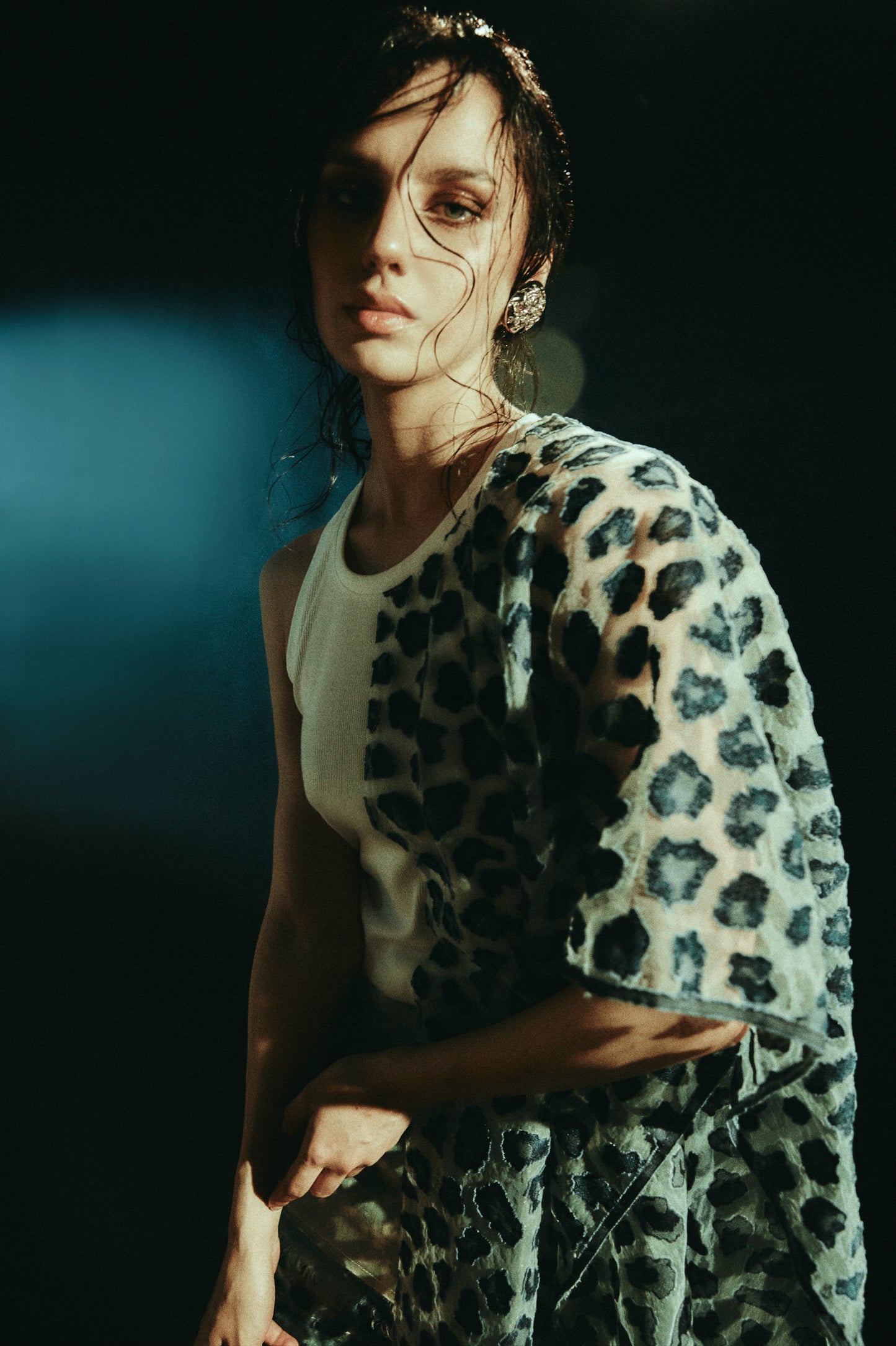 Leopard Cape Top