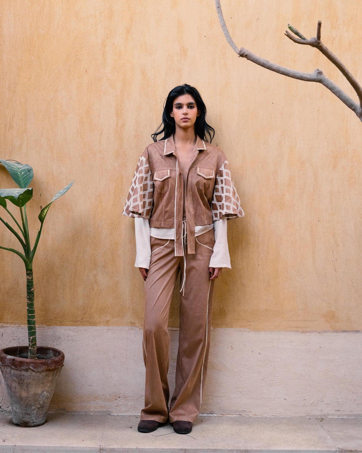 Double Sleeve Cropped Jacket