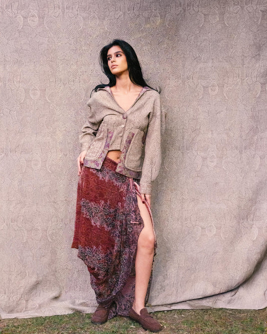 Cropped Mosaic Quilted Jacket